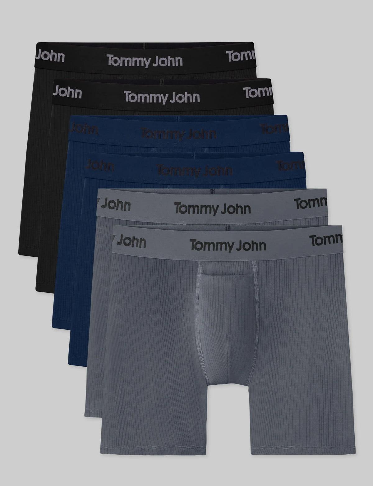 Second Skin Luxe Rib Mid-Length Boxer Brief 6" (6-Pack)