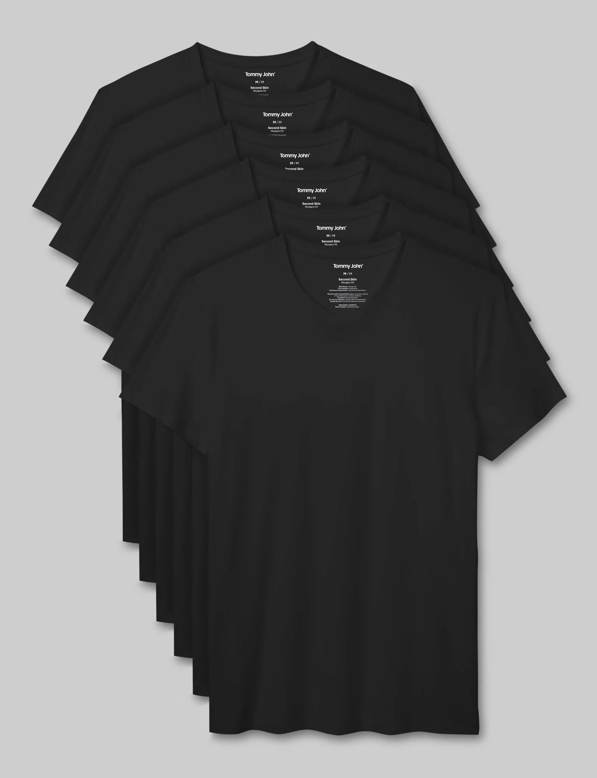 Second Skin High V-Neck Modern Fit Undershirt (6-Pack)