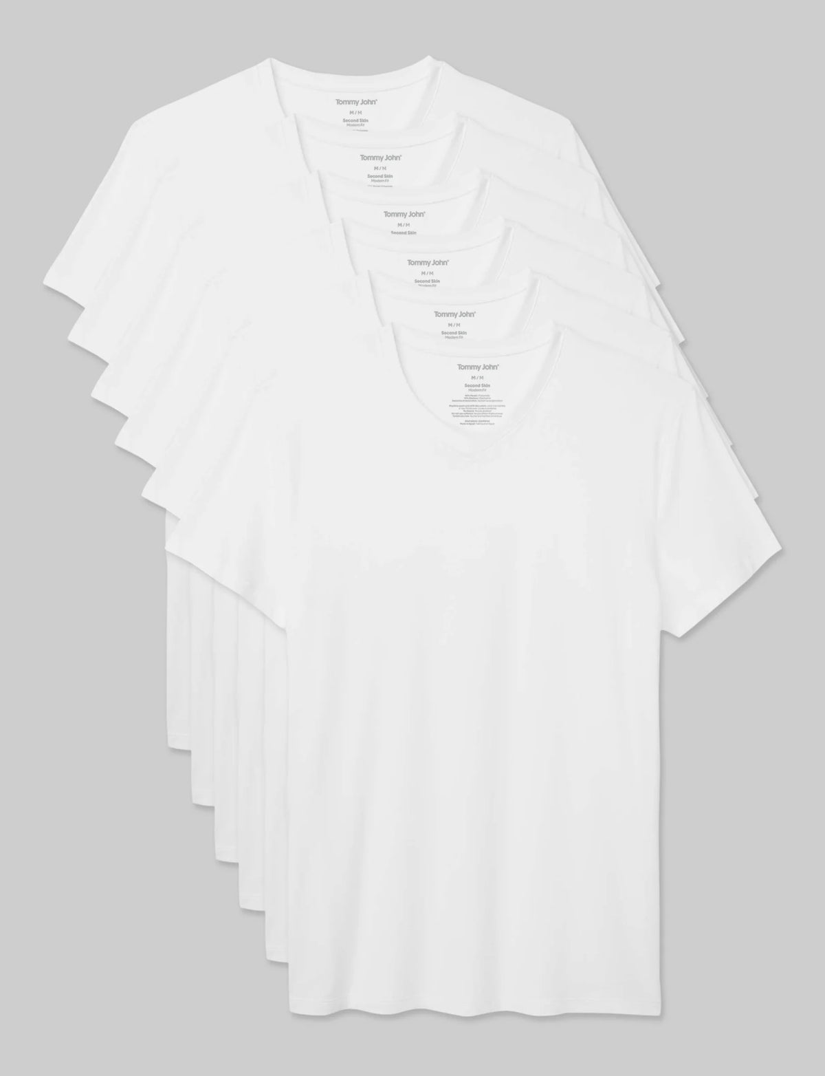 Second Skin High V-Neck Modern Fit Undershirt (6-Pack)